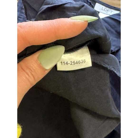 ANN TAYLOR LOFT Women Tiered Blue Ruffle Front Tank Top Sleeveless Small NWT - Picture 10 of 13